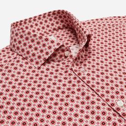 Shirt  polka dot  pink cotton jersey double twisted, collar style  updated spread collar with short points - Product thumbnail image 2 showing different views and angles