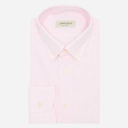 Shirt  striped  pink cotton oxford supima cotton, collar style  small button-down collar - Product thumbnail image 1 showing different views and angles