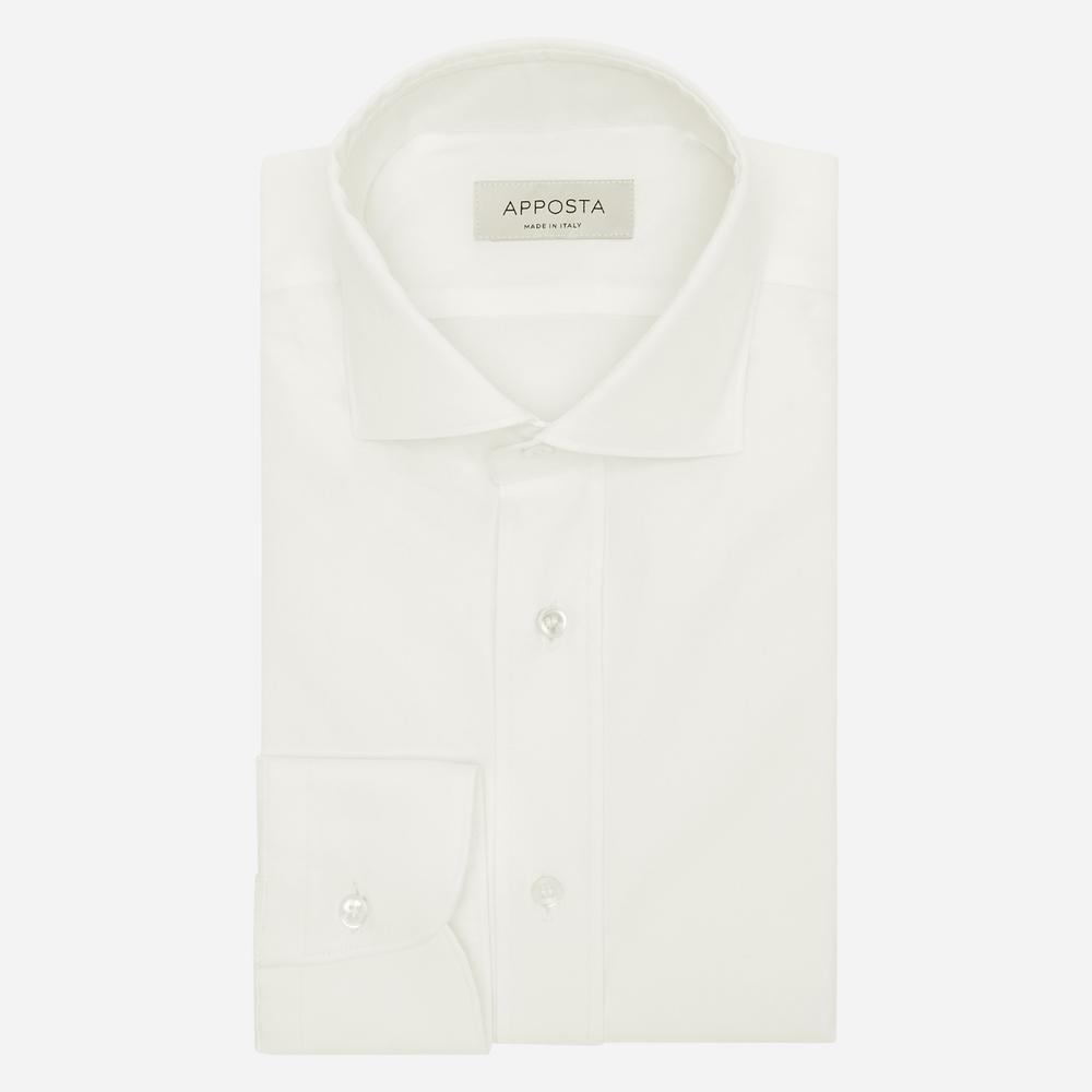 Shirt  solid  white cotton denim, collar style  updated spread collar with short points - Apposta Clothing product