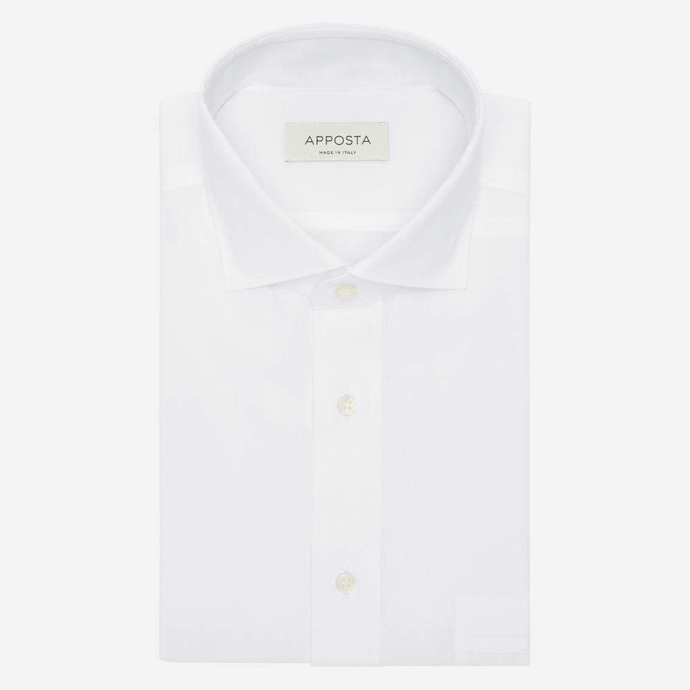 Shirt  solid  white cotton-bamboo poplin, collar style  updated spread collar with short points - Apposta Clothing product