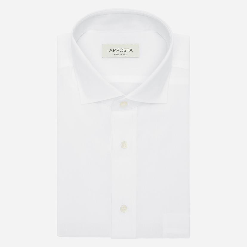 Shirt  solid  white cotton-bamboo poplin, collar style  updated spread collar with short points - Product image