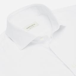 Shirt  solid  white cotton-bamboo poplin, collar style  updated spread collar with short points - Product thumbnail image 2 showing different views and angles