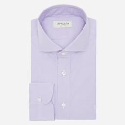 Shirt  small check  violet easy-iron cotton twill, collar style  lower spread collar - Product thumbnail image 1 showing different views and angles