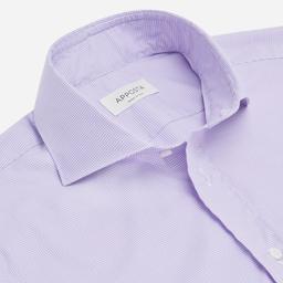 Shirt  small check  violet easy-iron cotton twill, collar style  lower spread collar - Product thumbnail image 2 showing different views and angles