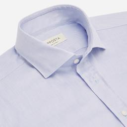 Shirt  solid  light blue cotton mock leno double twisted, collar style  updated spread collar with short points - Product thumbnail image 2 showing different views and angles