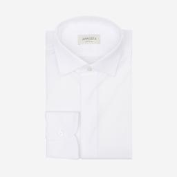 Shirt  solid  white cotton poplin double twisted giza 87, collar style  wing collar with funcional loop - Product thumbnail image 1 showing different views and angles