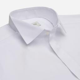 Shirt  solid  white cotton poplin double twisted giza 87, collar style  wing collar with funcional loop - Product thumbnail image 2 showing different views and angles