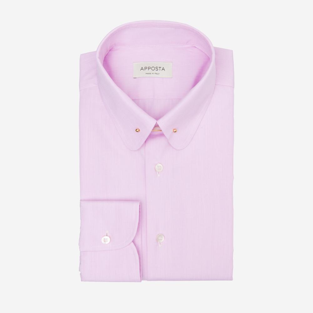Shirt  solid  pink cotton poplin double twisted, collar style  pin collar - High quality product image showing Shirt  solid  pink cotton poplin double twisted, collar style  pin collar details and features