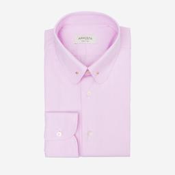 Shirt  solid  pink cotton poplin double twisted, collar style  pin collar - Product thumbnail image 1 showing different views and angles