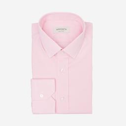 Shirt  small check  pink cotton plain double twisted, collar style  updated straight point collar with short points - Product thumbnail image 1 showing different views and angles