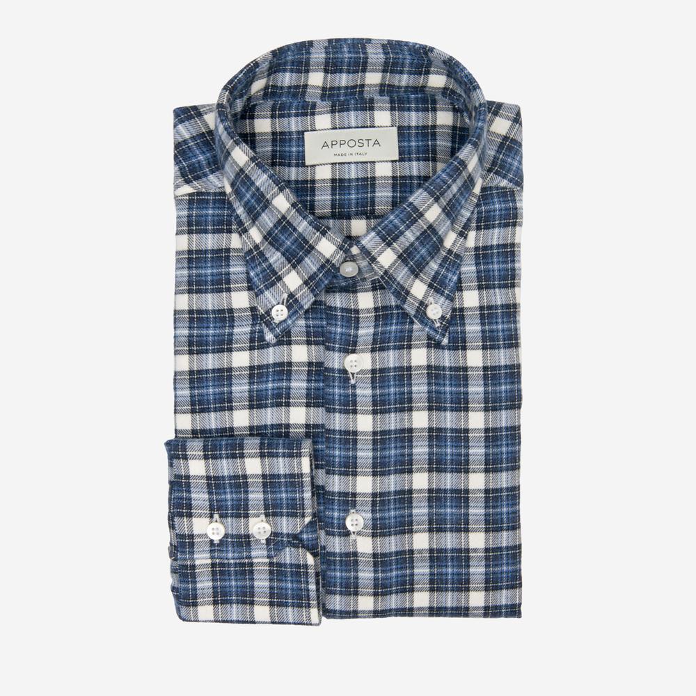 Shirt  big check  multi flannel twill double twisted, collar style  button-down collar - Apposta Clothing product