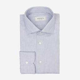 Shirt  solid  grey recycled cotton twill, collar style  updated spread collar with short points - Product thumbnail image 1 showing different views and angles