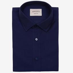 Shirt  solid  navy blue cotton oxford, collar style  low straight point collar - Product thumbnail image 1 showing different views and angles