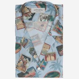 Shirt  patterned designs  multi cotton poplin, collar style  camp collar - Product thumbnail image 1 showing different views and angles