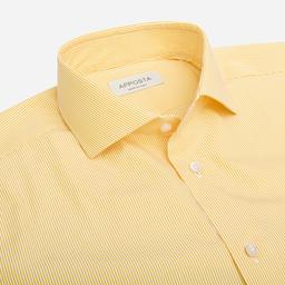 Shirt  striped  yellow cotton plain, collar style  updated spread collar with short points - Product thumbnail image 2 showing different views and angles