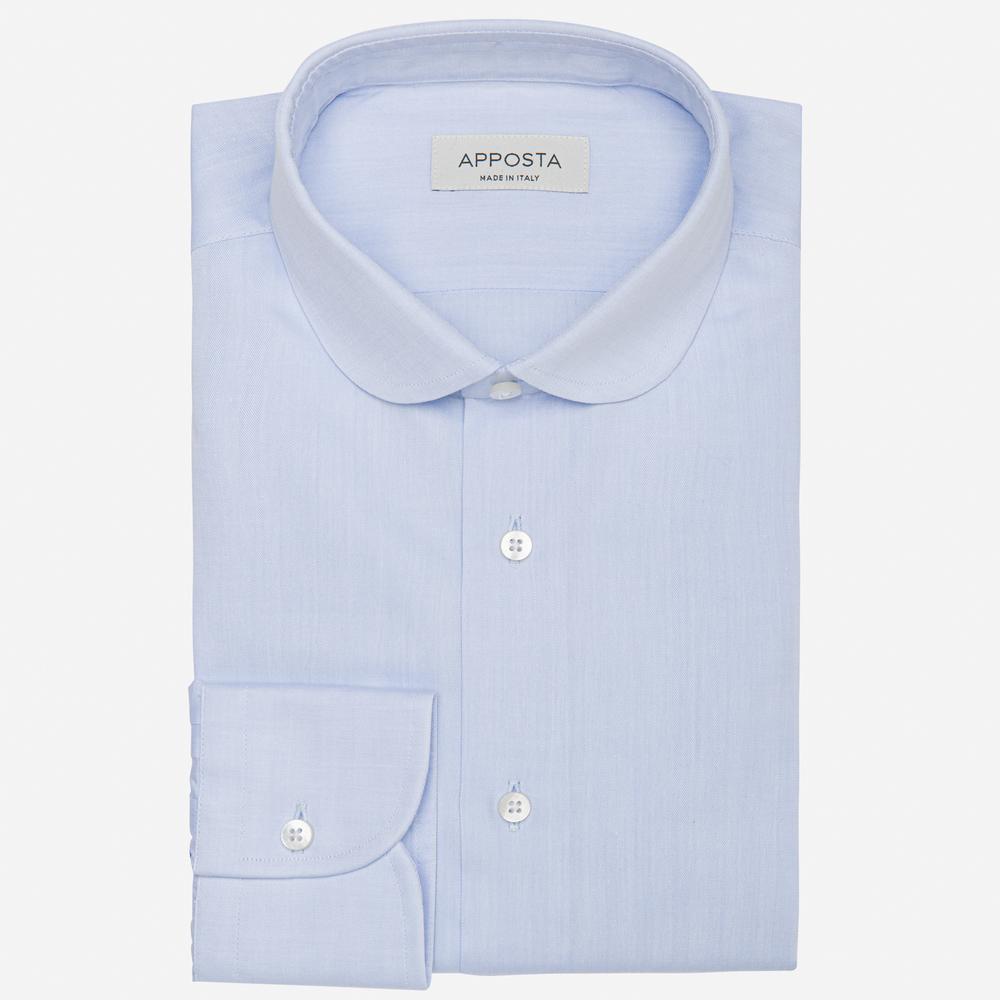 Shirt  textures  light blue cotton herringbone, collar style  club collar - Apposta Clothing product