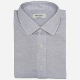 Shirt  solid  grey cotton jersey, collar style  updated straight point collar with short points - Product thumbnail image 1 showing different views and angles