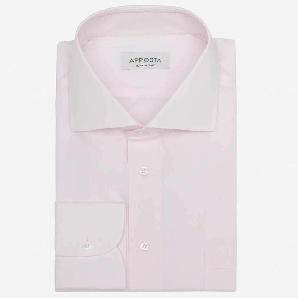 Shirt  solid  pink cotton poplin double twisted giza 45, collar style  semi-spread collar - High quality product image showing Shirt  solid  pink cotton poplin double twisted giza 45, collar style  semi-spread collar details and features