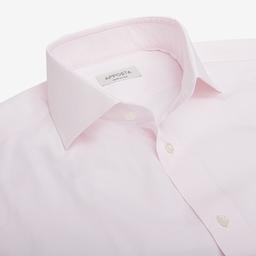 Shirt  solid  pink cotton poplin double twisted giza 45, collar style  semi-spread collar - Product thumbnail image 2 showing different views and angles