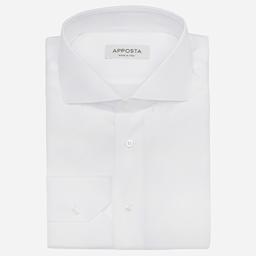 Shirt  solid  white cotton pinpoint oxford double twisted, collar style  updated spread collar with short points - Product thumbnail image 1 showing different views and angles