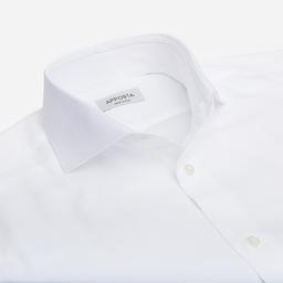 Shirt  solid  white cotton pinpoint oxford double twisted, collar style  updated spread collar with short points - Product thumbnail image 2 showing different views and angles