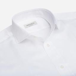 Shirt  solid  white stretch poplin, collar style  updated spread collar with short points - Product thumbnail image 2 showing different views and angles