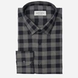 Shirt  big check  multi flannel twill, collar style  updated straight point collar with short points - Product thumbnail image 1 showing different views and angles