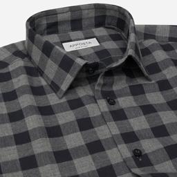 Shirt  big check  multi flannel twill, collar style  updated straight point collar with short points - Product thumbnail image 2 showing different views and angles
