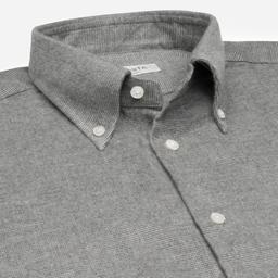Shirt  textures  grey flannel twill double twisted, collar style  button-down collar - Product thumbnail image 2 showing different views and angles