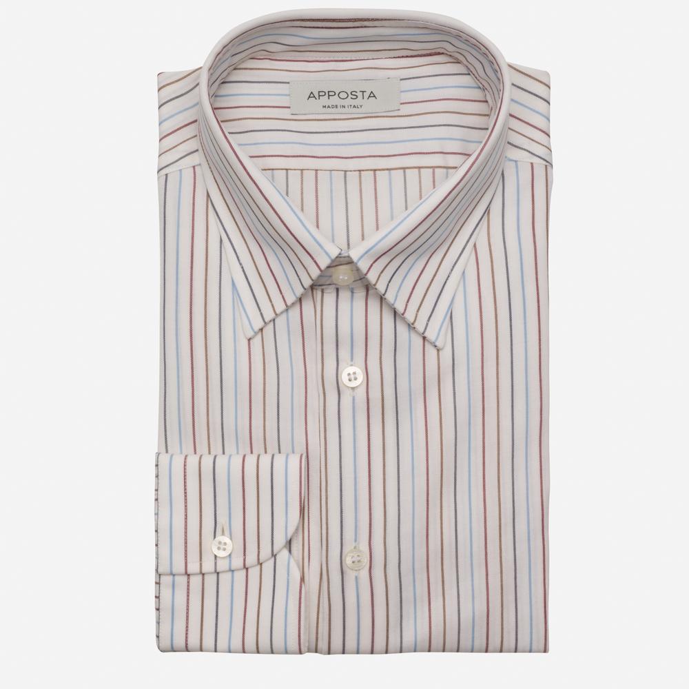 Shirt  striped  multi cotton-wool twill, collar style  hidden button down collar - Apposta Clothing product