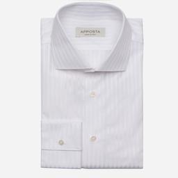 Shirt  textures  white cotton dobby double twisted supima cotton, collar style  updated spread collar with short points - Product thumbnail image 1 showing different views and angles