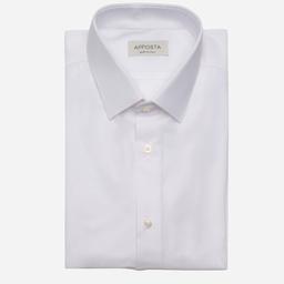 Shirt  solid  white 4-way stretch poplin sensitive, collar style  updated straight point collar with short points - Product thumbnail image 1 showing different views and angles