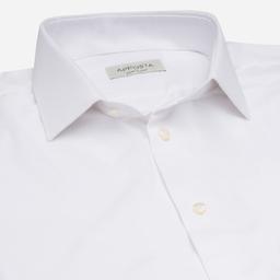 Shirt  solid  white 4-way stretch poplin sensitive, collar style  updated straight point collar with short points - Product thumbnail image 2 showing different views and angles