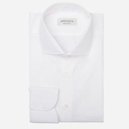 Shirt  solid  white stretch cotton poplin, collar style  updated spread collar with short points - Product thumbnail image 1 showing different views and angles