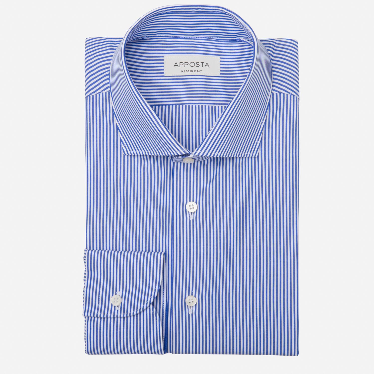 Shirt  striped  light blue cotton plain, collar style  updated spread collar with short points - High quality product image showing Shirt  striped  light blue cotton plain, collar style  updated spread collar with short points details and features