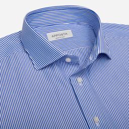 Shirt  striped  light blue cotton plain, collar style  updated spread collar with short points - Product thumbnail image 2 showing different views and angles