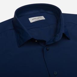Shirt  solid  navy blue 4-way stretch poplin sensitive, collar style  updated straight point collar with short points - Product thumbnail image 2 showing different views and angles