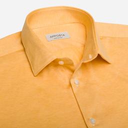 Shirt  solid  yellow cotton jersey double twisted, collar style  updated straight point collar with short points - Product thumbnail image 2 showing different views and angles