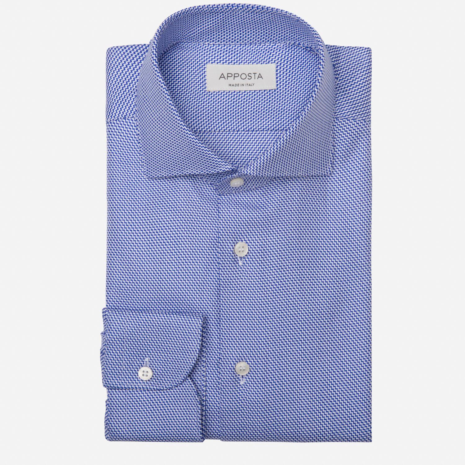 Shirt  textures  navy blue cotton dobby double twisted, collar style  lower spread collar - High quality product image showing Shirt  textures  navy blue cotton dobby double twisted, collar style  lower spread collar details and features