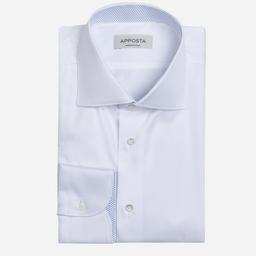 Shirt  solid  white cotton twill double twisted, collar style  semi-spread collar - Product thumbnail image 1 showing different views and angles