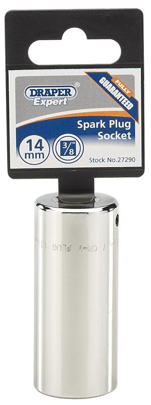 Draper Spark Plug Socket  3/8Drive Hi-Torq 6 Pt. - Hex 20.8mm (13/16) AF - High quality product image showing Draper Spark Plug Socket  3/8Drive Hi-Torq 6 Pt. - Hex 20.8mm (13/16) AF details and features