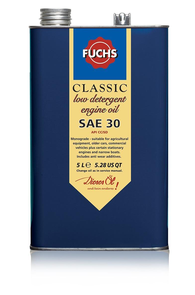 Fuchs Classic Low detergent Engine Oil Lubricant SAE 30 5 Litre Vintage Tin - Product image