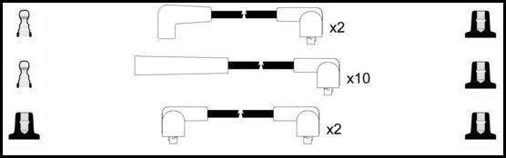 Remax HT Ignition Leads Cable Set Resistive Cable 14 Leads JAGUAR E-TYPE 2+2 - The Green Spark Plug Automotive product