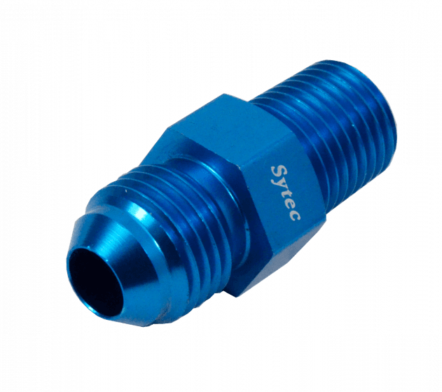 ALLOY STRAIGHT ADAPTOR 1/4 Nptf-JIC6 (Blue) (ASA12) - High quality product image showing ALLOY STRAIGHT ADAPTOR 1/4 Nptf-JIC6 (Blue) (ASA12) details and features
