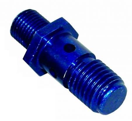 Alloy Banjo Stub M10 x 1 sft - 12x1.5 (Blue) (BFU009) - The Green Spark Plug Automotive product