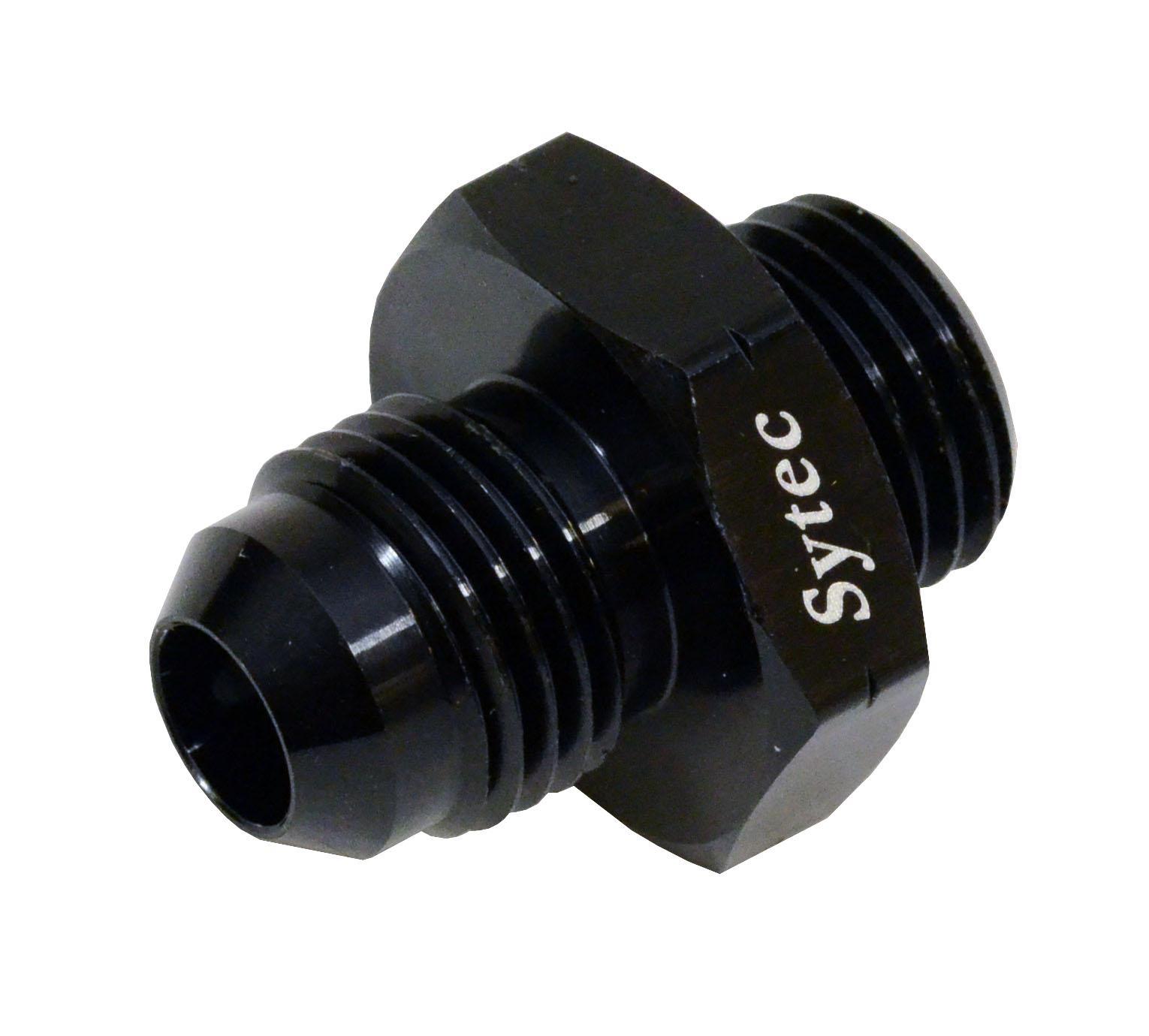 Sytec Alloy Straight Fuel Union Male/Male (Black)  (BFU214) - High quality product image showing Sytec Alloy Straight Fuel Union Male/Male (Black)  (BFU214) details and features