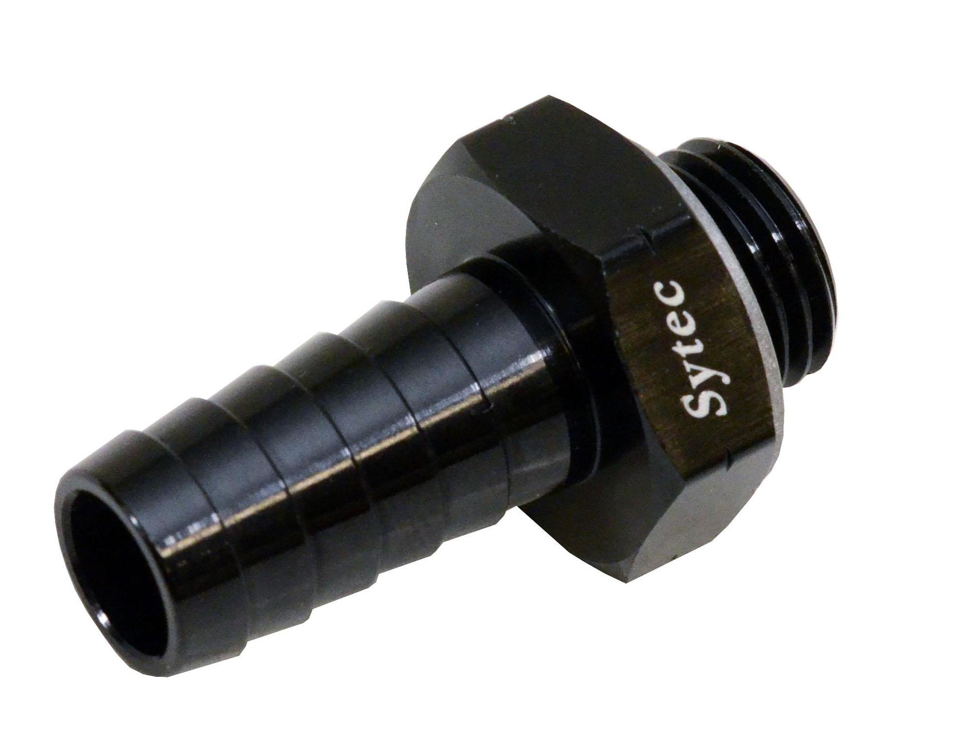 Sytec Alloy Straight Fuel Union Male/Male (Black)  (BFU215) - High quality product image showing Sytec Alloy Straight Fuel Union Male/Male (Black)  (BFU215) details and features