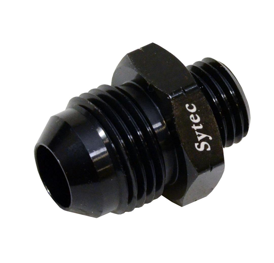 Sytec Alloy Straight Fuel Union Male/Male (Black)  (BFU217) - The Green Spark Plug Automotive product