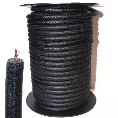 9mm HT Ignition Lead Cable - Wire Core Cotton Braided Black Satin Veteran - High quality product image showing 9mm HT Ignition Lead Cable - Wire Core Cotton Braided Black Satin Veteran details and features