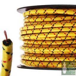 7mm HT Ignition Lead Cable - Gloss YBRF Wire Core Cotton Braided - High quality product image showing 7mm HT Ignition Lead Cable - Gloss YBRF Wire Core Cotton Braided details and features